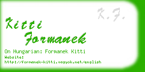 kitti formanek business card